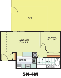 Floor Plan  Standard One Bedroom (SN4M)