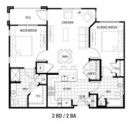 Floor Plan  floor plan of the 2 bedroom 2 bath floor plan for the plans