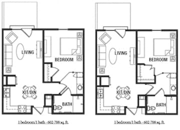 Floor Plan  two floor plan of a house with bedrooms and baths