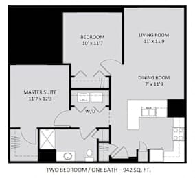 Floor Plan  the floor plan of the second level of the 2100 sq ft home