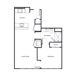 a floor plan of a bedroom apartment