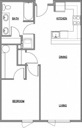 a floor plan of a house with a bedroom and a living room at The Duo, Washington