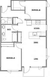 a floor plan of a house with bedrooms and a living room at The Duo, Washington