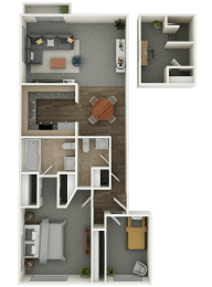 Floor plan of a 2 bedroom home in Olympia, WA.at Capitol Crossing, Olympia, WA
