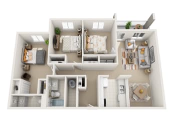 3 Bedroom 1.5 Bathroom Floor Plan at Sky Vue, Bellingham, WA
