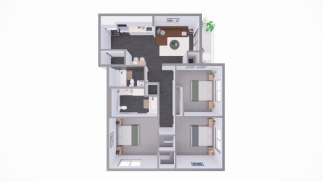 3 Bedroom Floor Plan at Yellowstone Landing, Belgrade, MT, 59714