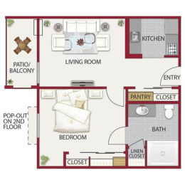 Birch Floor Plan at Winding Commons Senior Living, Carmichael, California