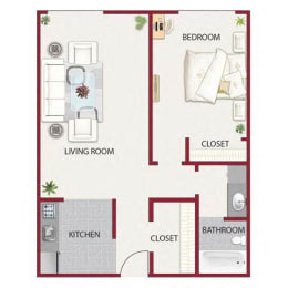 Plan A at Campus Commons Senior Living, Sacramento