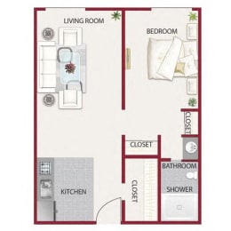 Plan C at Campus Commons Senior Living, California