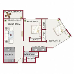 Plan K at Campus Commons Senior Living, California, 95825