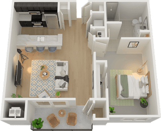 H 1 bedroom Floor Plan at Hearthstone Lodge Senior Residences, California, 95602