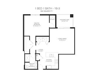 1B3 Floor Plan at Arden of Oak Brook, Oakbrook Terrace, 60181