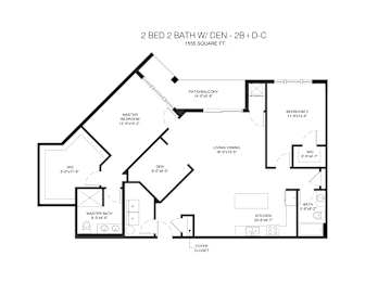 2BD-C Floor Plan at Arden of Oak Brook, Illinois, 60181