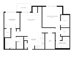 A black and white image of a floor plan for a home.