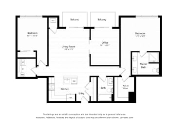  Floor Plan 2B+D