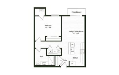  Floor Plan 1B-2A