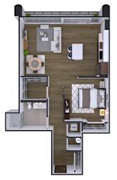 1 bedroom 1 bath X at Artline Apartments, Washington, DC