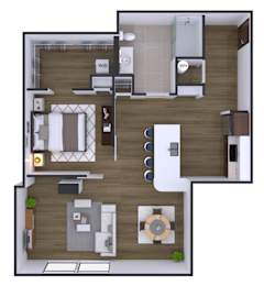 1 bedroom 1 bath Z at Artline Apartments, Washington, Washington-DC