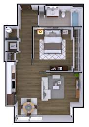 1 bedroom 1 bath T at Artline Apartments, Washington