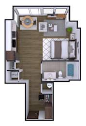 Studio 1 bath u at Artline Apartments, Washington, DC