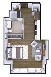Studio 1 bath W at Artline Apartments, Washington, DC, 20024