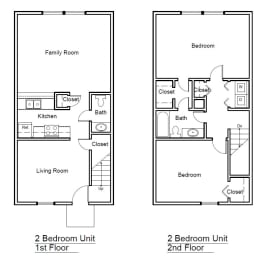 2BR Floorplan at Spring Creek Townhomes, Springfield