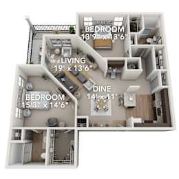 B3 floor plan at Adara Overland Park, Overland Park, KS