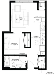V1 Studio Floor Plan at Marquee, Minneapolis, MN