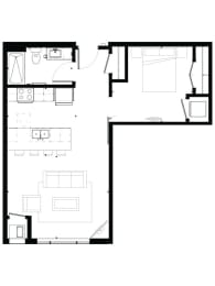 V8 Studio Floor Plan at Marquee, Minneapolis, Minnesota