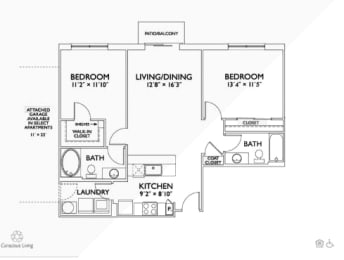 Oak floorplan at Penn Circle, Carmel, 46032