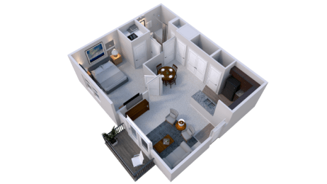 A1 - 1 Bedroom 1 Bath 712 Sq. Ft. Floor Plan at Overland Park, Pickerington, 43147