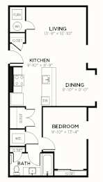 A1 Floor Plan at The MK, Indiana