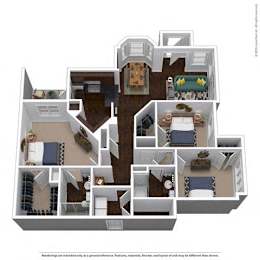 B2B1_1 Floor Plan at Waterstone at Cinco Ranch, Katy