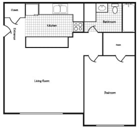  Floor Plan One Bedroom
