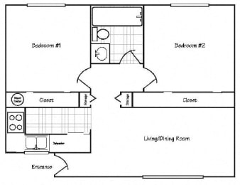 Arcade Apartments Corvallis Two Bedroom Floor Plan