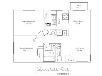 A floor plan of Berryhill Park Apartments.