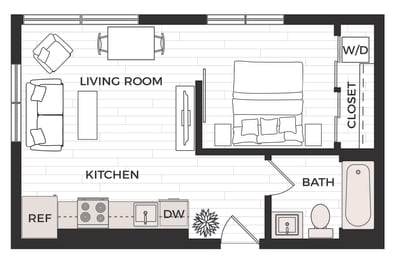 One Bedroom C Floor Plan