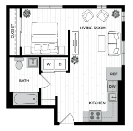 a floor plan of 1x1A