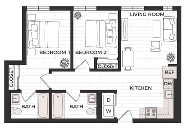a floor plan of a small apartment