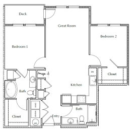  Floor Plan Two Bedroom A