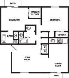 a floor plan of a house with a bedroom and a living room