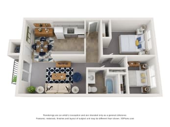 Meadowview East 2 Bedroom Floor Plan