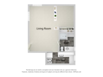 Palladian | Studio - The Clay Floor Plan