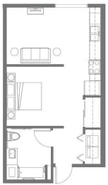 Apartments in Everett WA - The Waterline - Studio