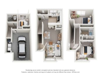 3d floor plans of a 3 bedroom house  house plans and designs