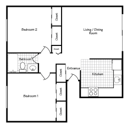  Floor Plan 2 Bed 615-625