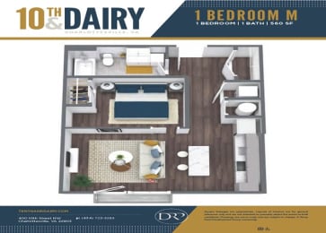  Floor Plan 1 BEDROOM M
