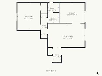 A black and white image of a floor plan for a house.