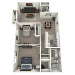  Floor Plan 2 Bed 1 Bath
