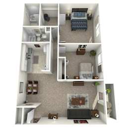  Floor Plan 2 Bed 2 Bath